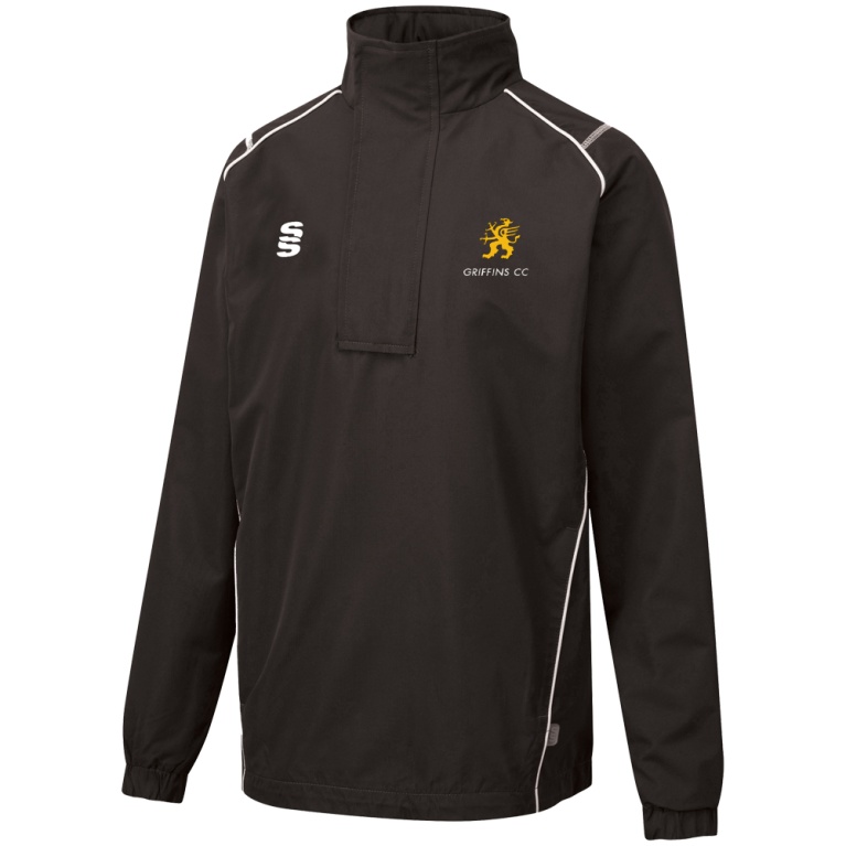 GRIFFINS CC Dual Curve 1/4 Zip Rain Jacket : Black